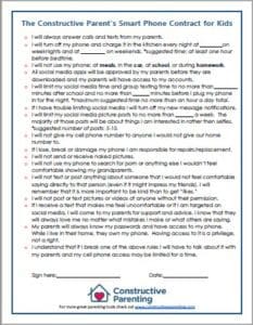 The Constructive Parent’s Smart Phone Contract for Kids The Constructive Parent’s Smart Phone Contract for Kids
